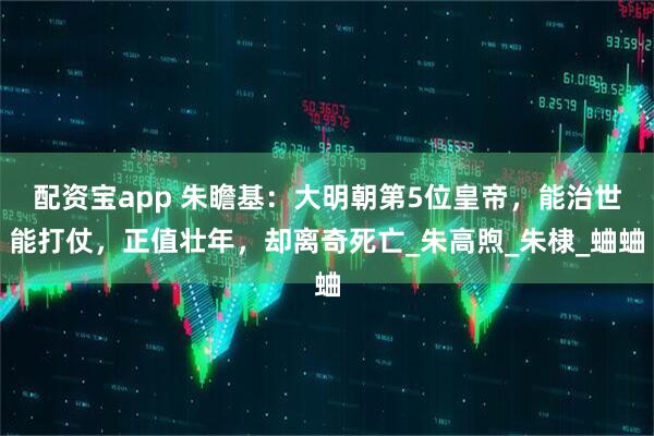 配资宝app 朱瞻基：大明朝第5位皇帝，能治世能打仗，正值壮年，却离奇死亡_朱高煦_朱棣_蛐蛐